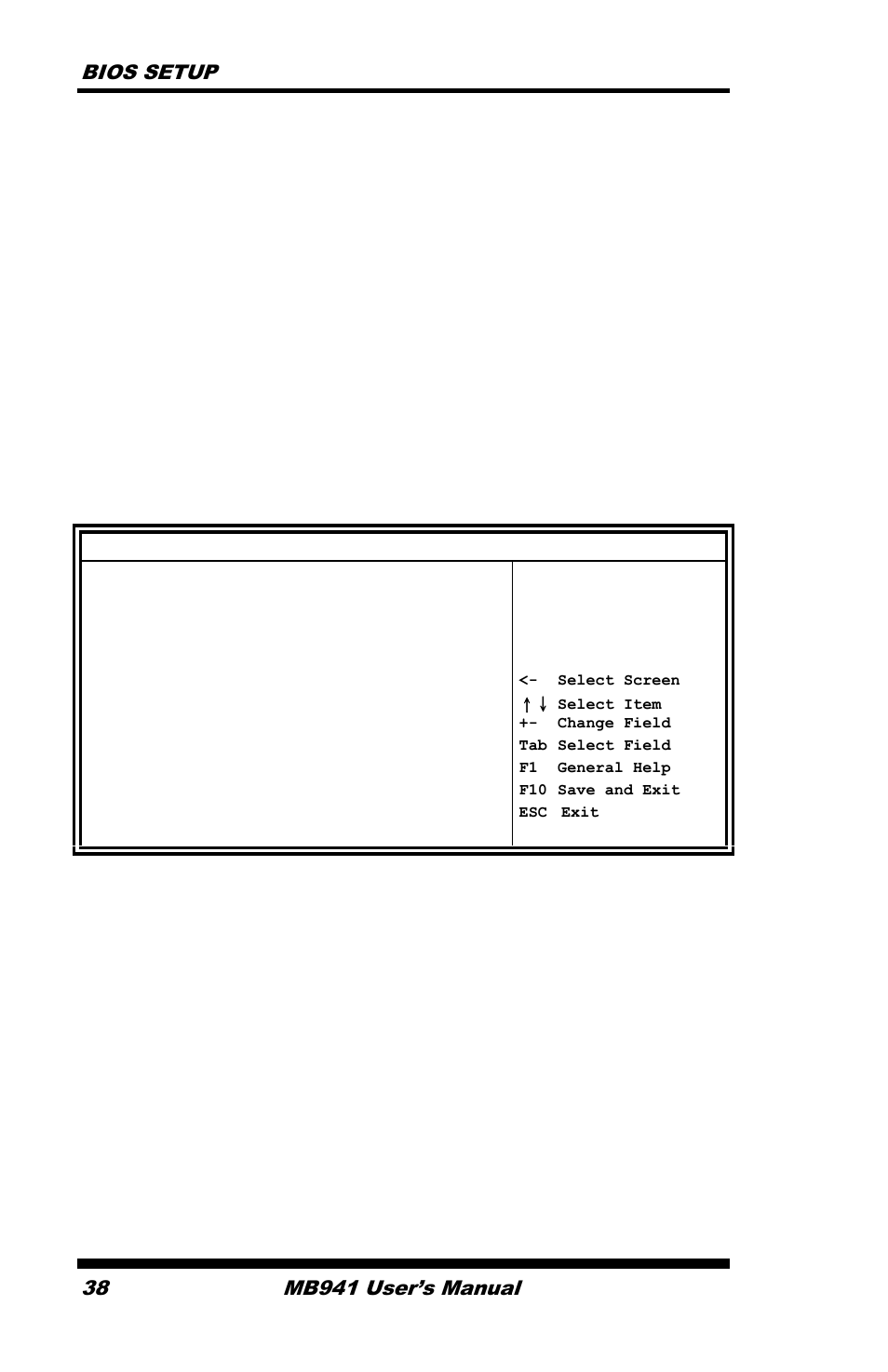 Security settings, Bios setup 38, Mb941 user’s manual | IBASE MB941 User Manual | Page 42 / 70