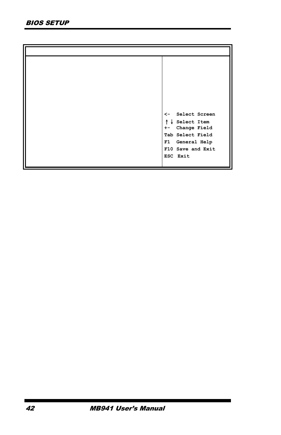 Bios setup 42, Mb941 user’s manual | IBASE MB941 User Manual | Page 46 / 70