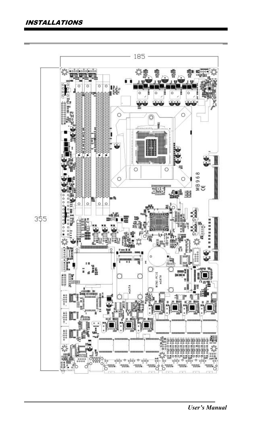 Board dimensions | IBASE MB968 User Manual | Page 10 / 76