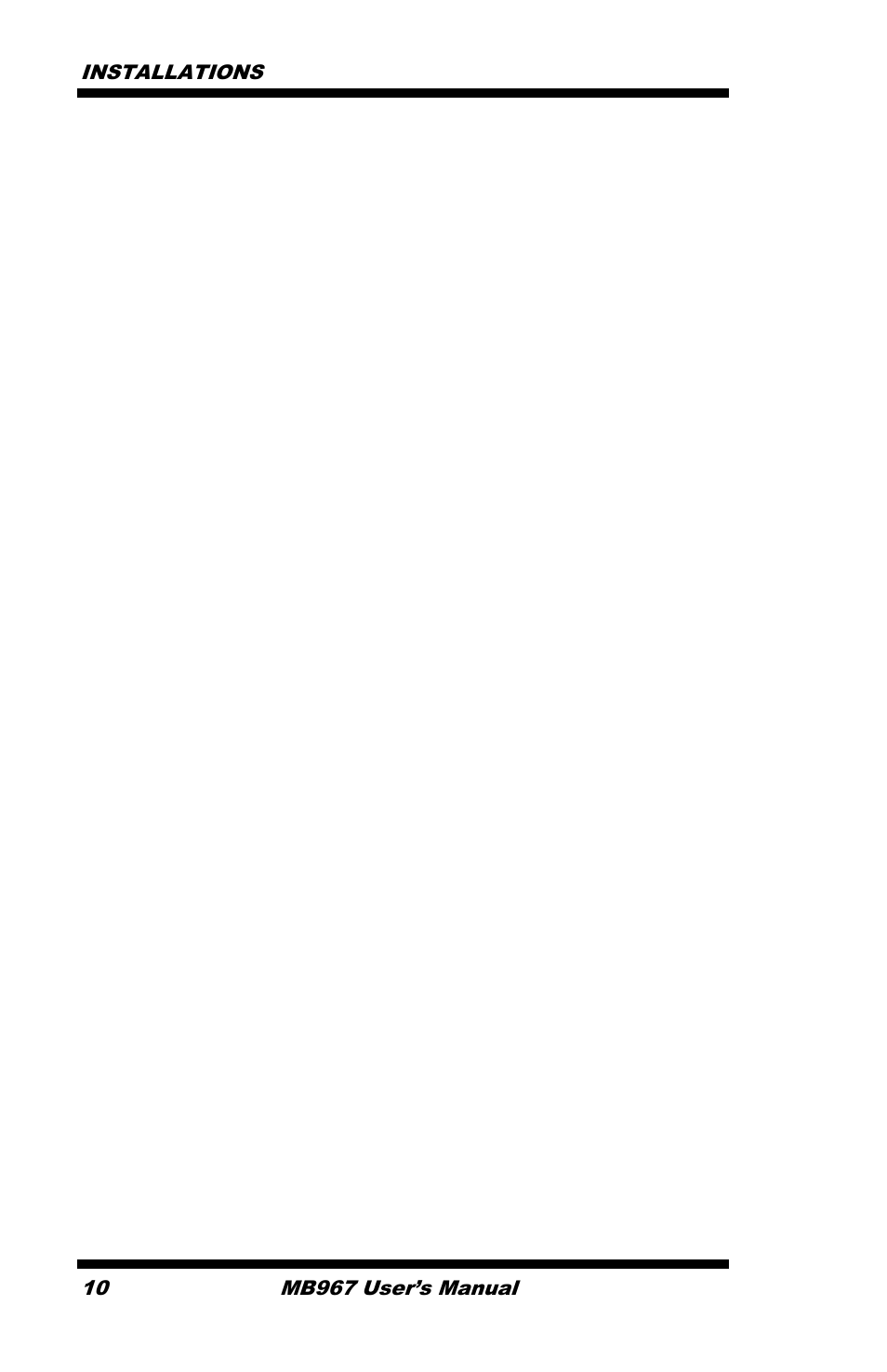 Installations | IBASE MB967 User Manual | Page 10 / 76