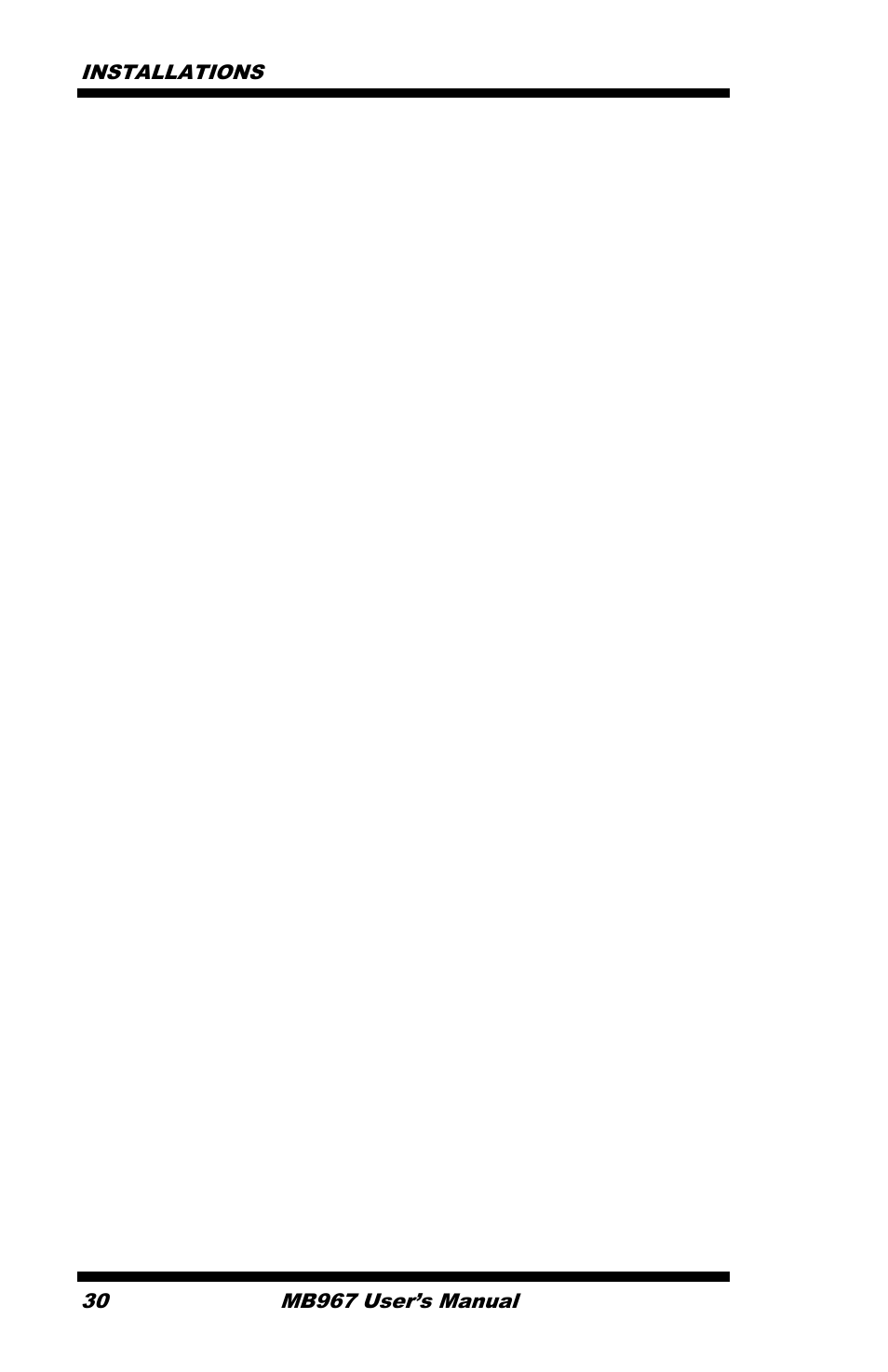 Installations, Mb967 user’s manual | IBASE MB967 User Manual | Page 30 / 76