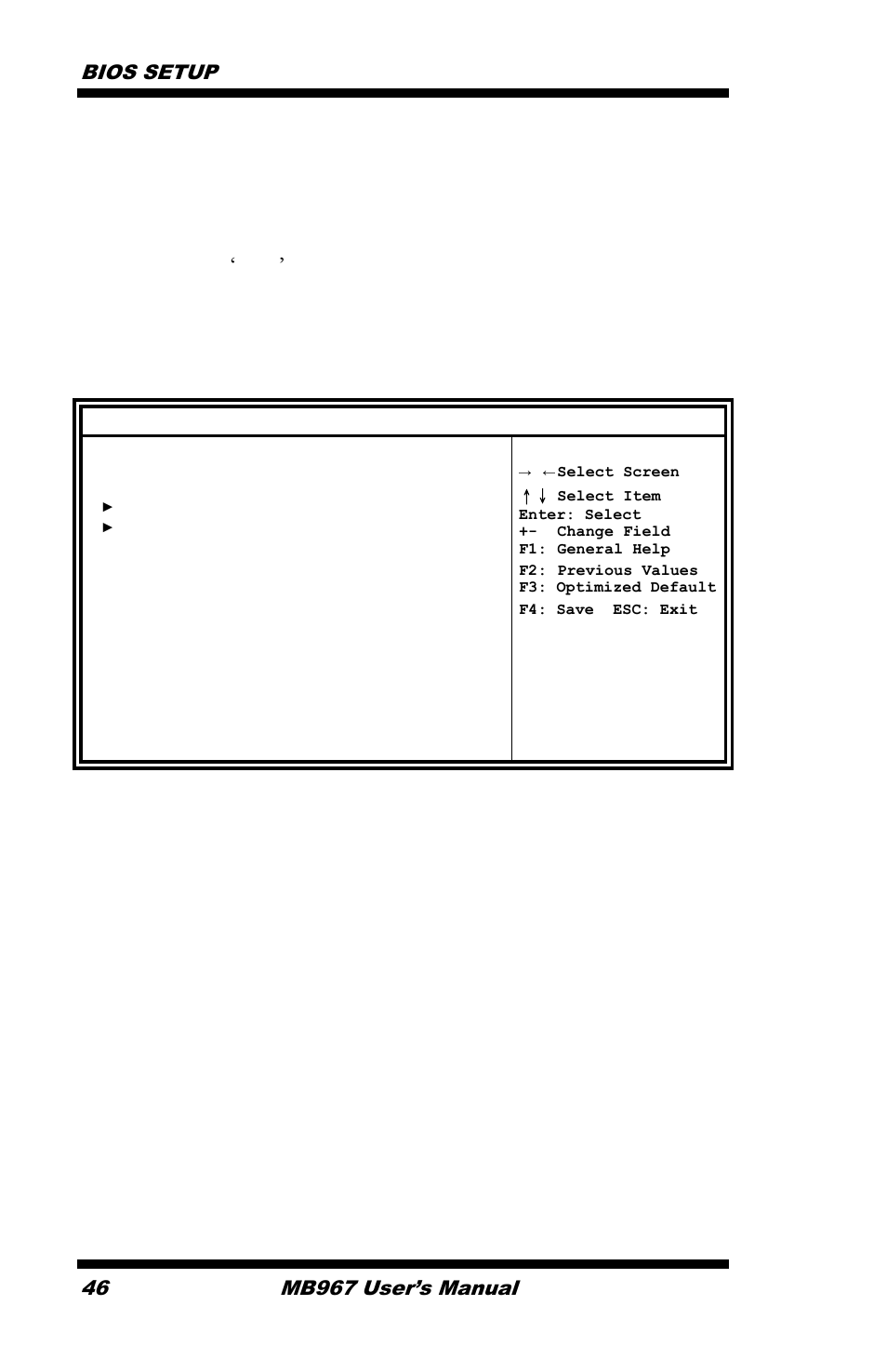 Bios setup, Mb967 user’s manual | IBASE MB967 User Manual | Page 46 / 76