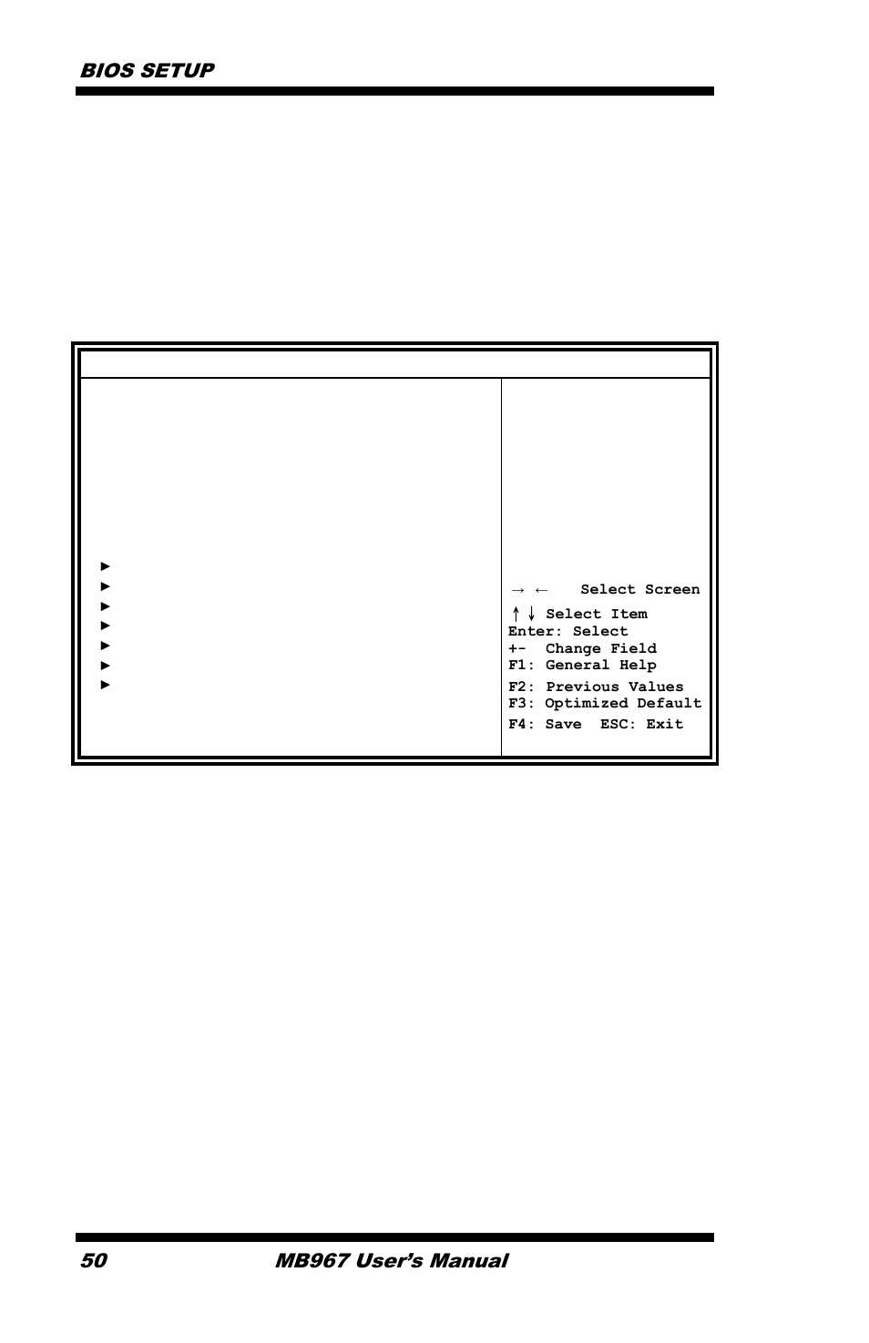Pci express configuration, Bios setup, Mb967 user’s manual | IBASE MB967 User Manual | Page 50 / 76