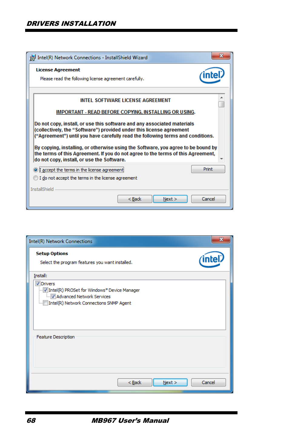 Click next to to agree with the license agreement | IBASE MB967 User Manual | Page 68 / 76