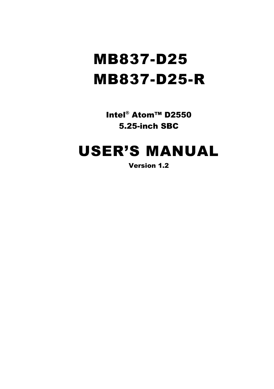 IBASE MB837-D25 User Manual | 61 pages