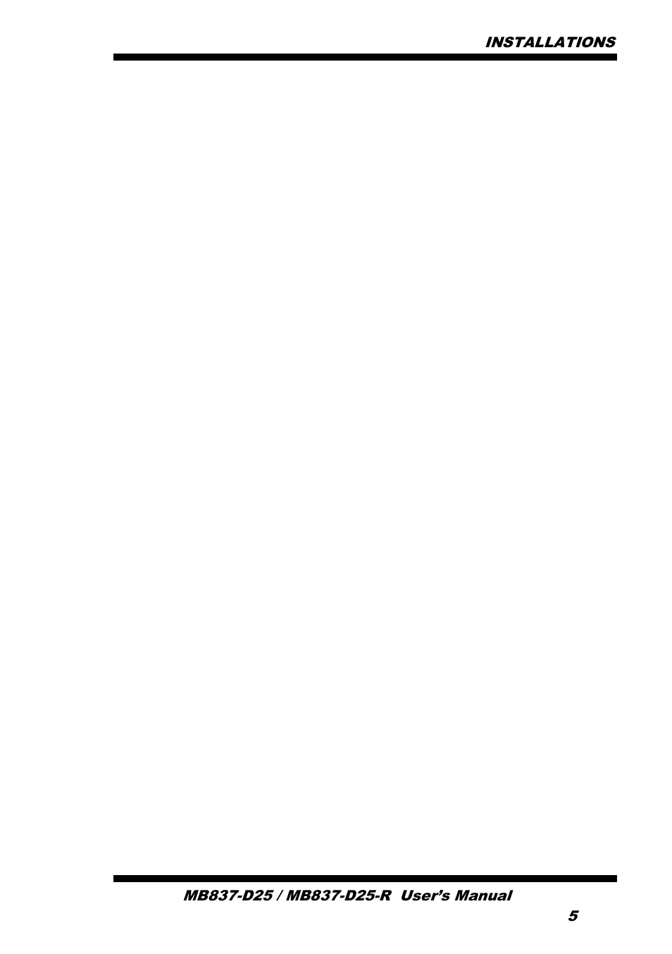 Installations | IBASE MB837-D25 User Manual | Page 11 / 61