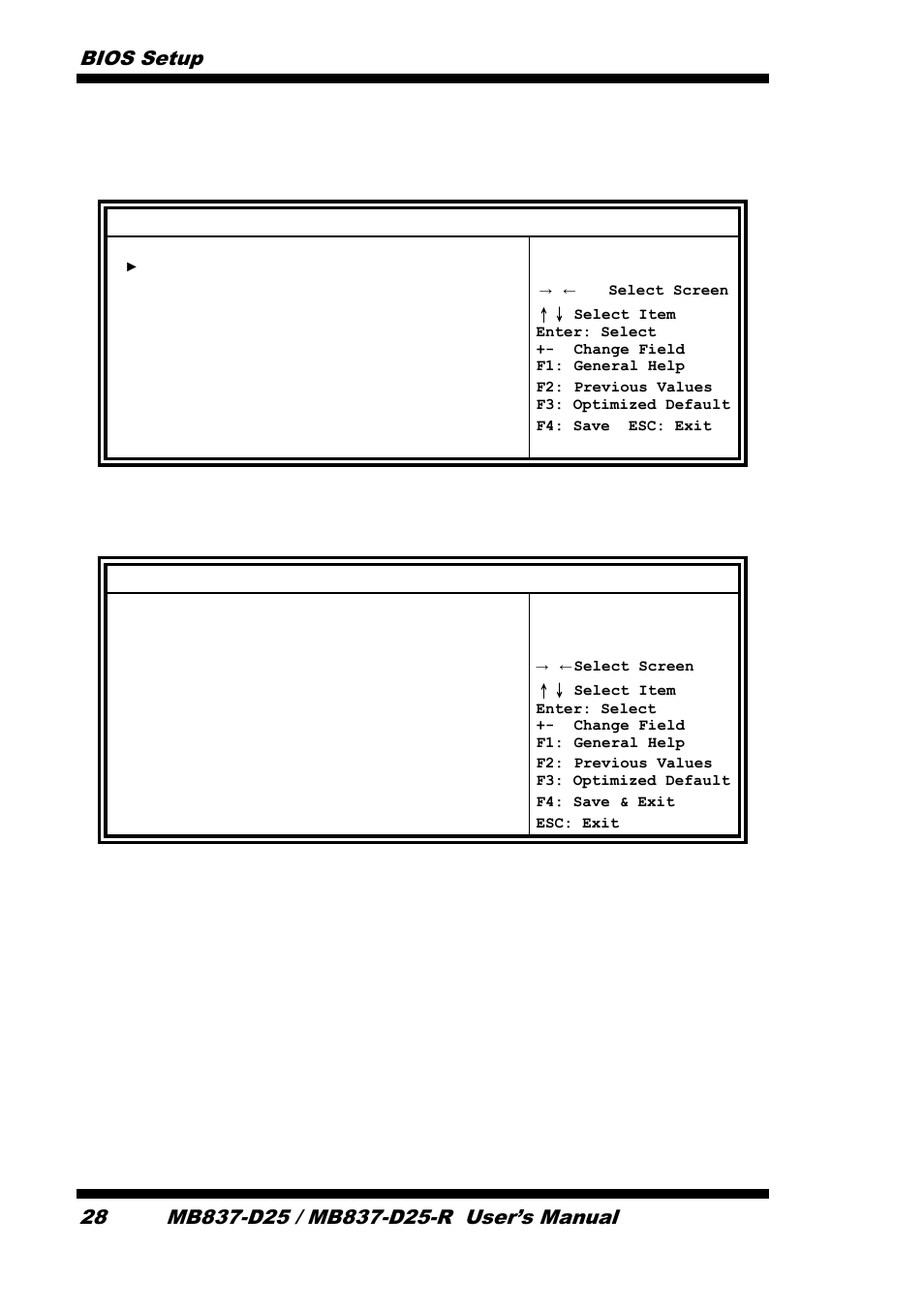 Bios setup 28, Chipset | IBASE MB837-D25 User Manual | Page 34 / 61