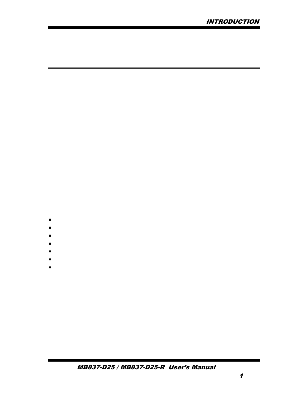 Introduction, Product description | IBASE MB837-D25 User Manual | Page 7 / 61