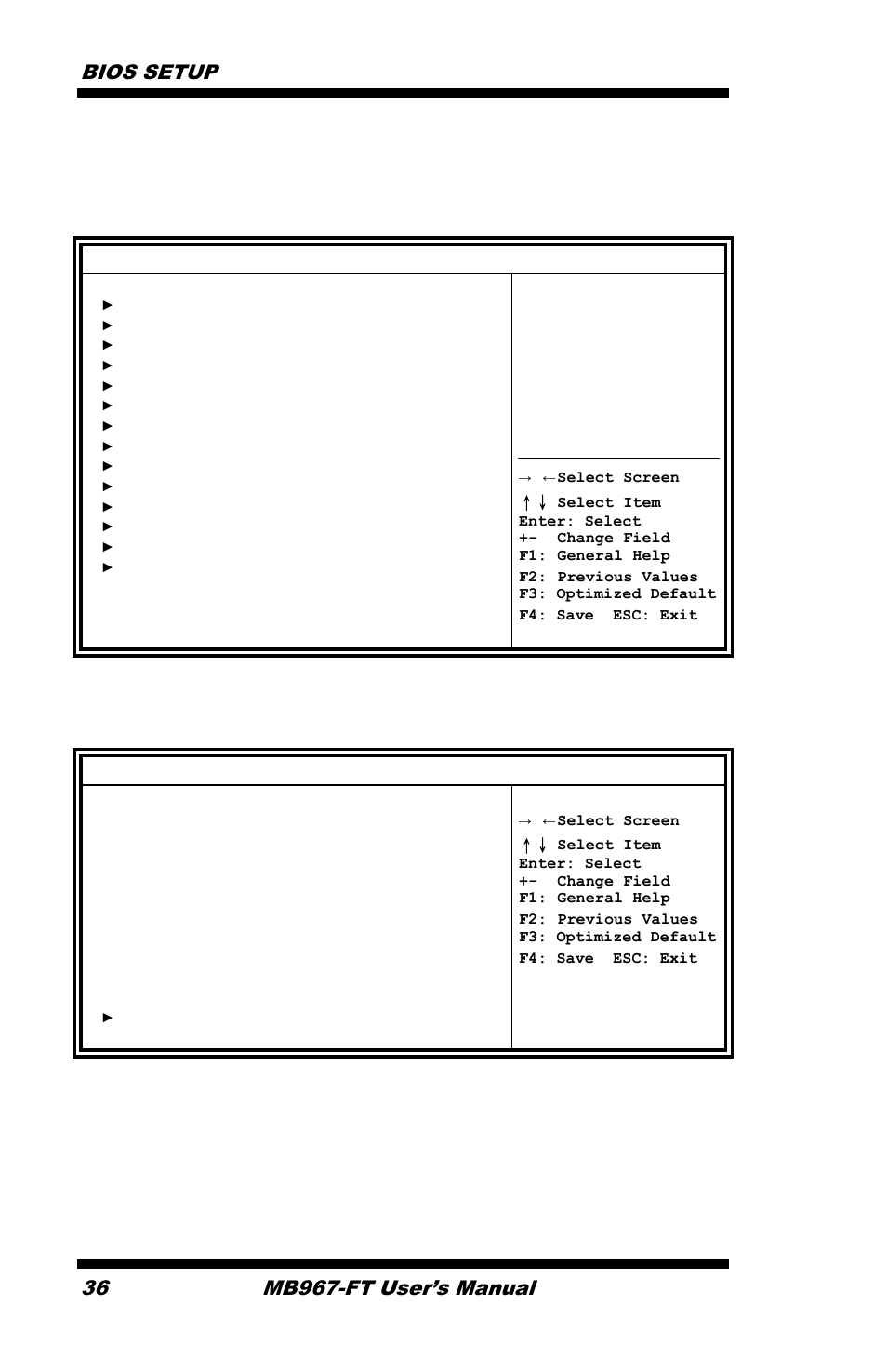 Advanced settings, Pci subsystem settings, Bios setup | Mb967-ft user’s manual, Advanced | IBASE MB967-FT User Manual | Page 36 / 76