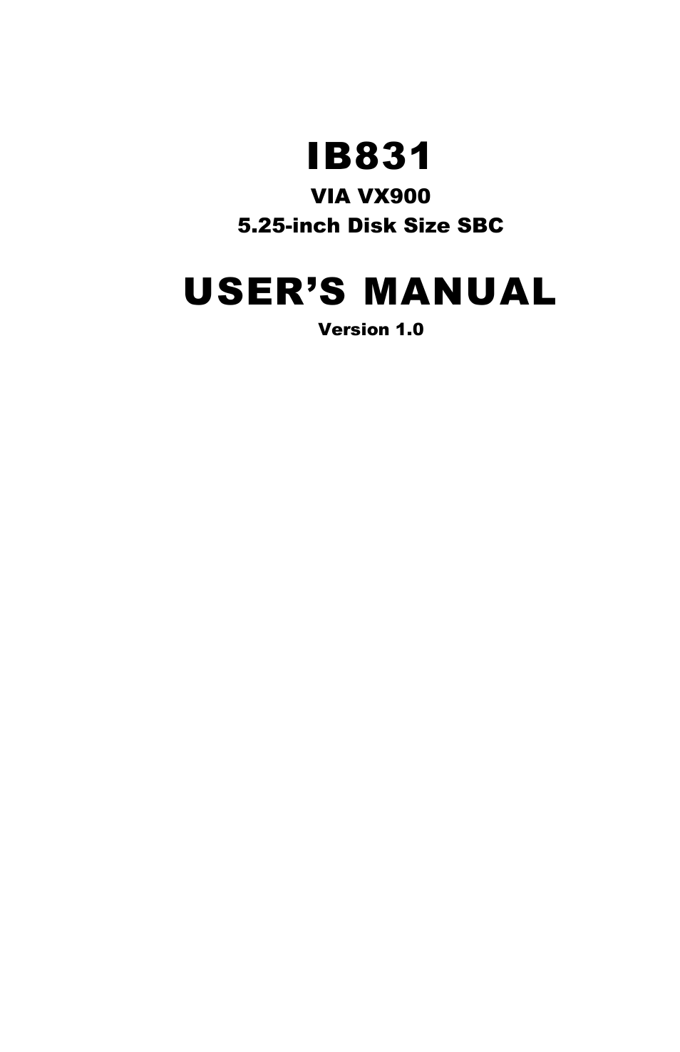 IBASE IB831 User Manual | 54 pages