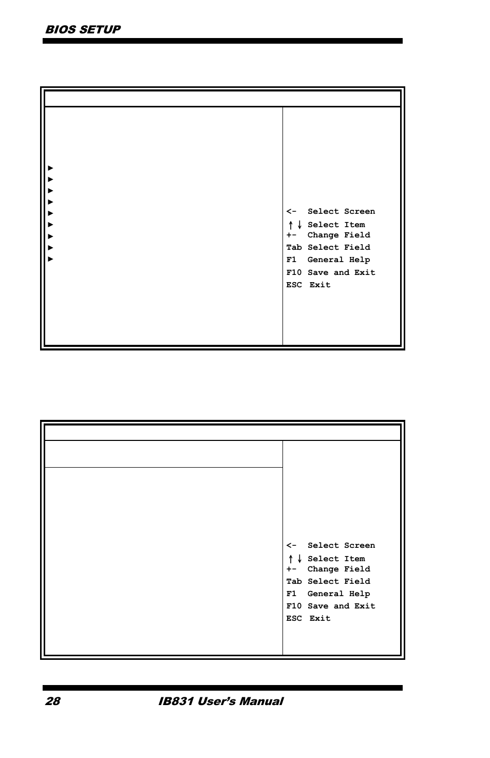 Advanced settings, Bios setup, Ib831 user’s manual | Advanced | IBASE IB831 User Manual | Page 32 / 54
