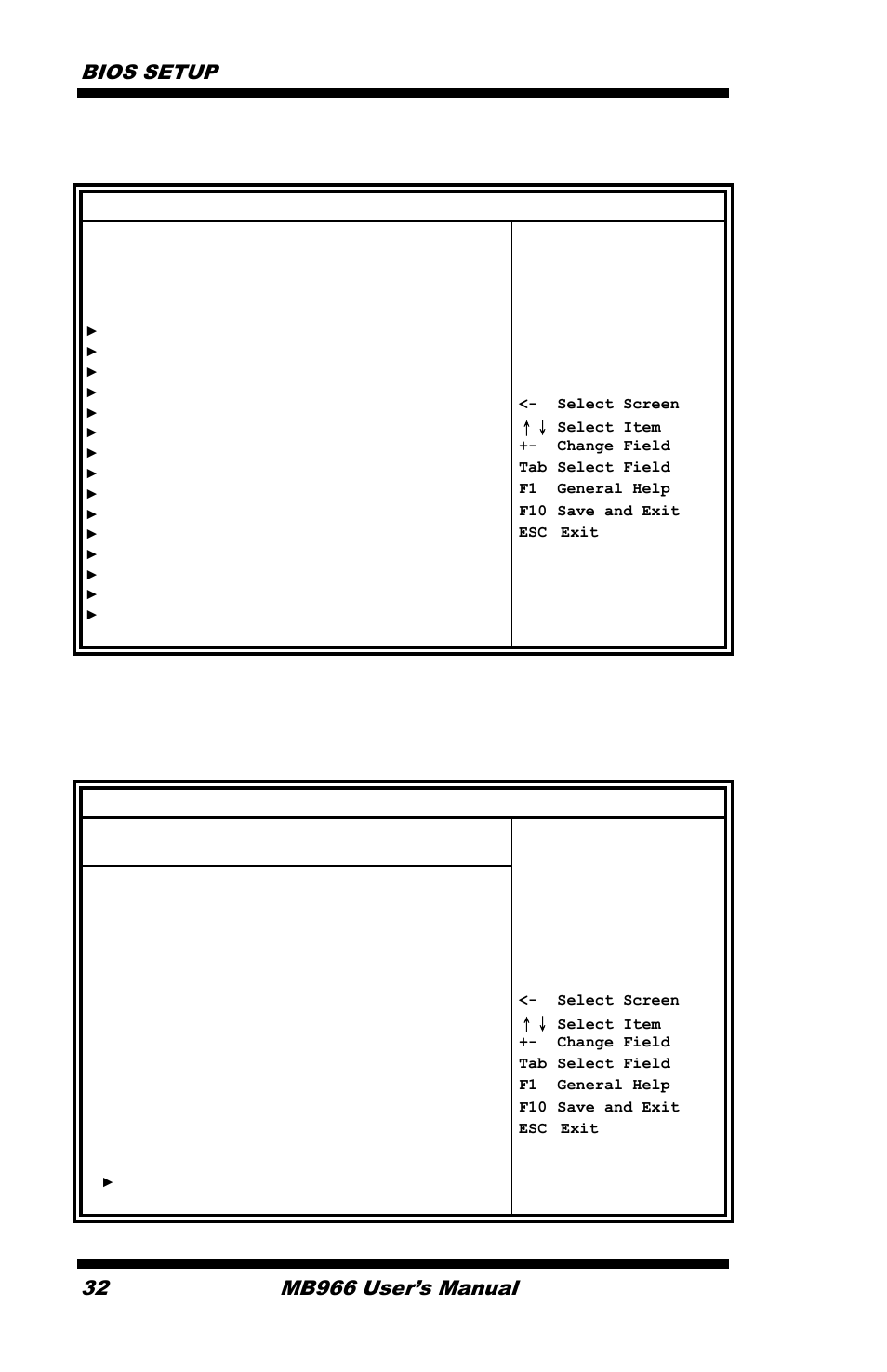 Advanced settings, Bios setup, Mb966 user’s manual | Advanced | IBASE MB966 User Manual | Page 38 / 68