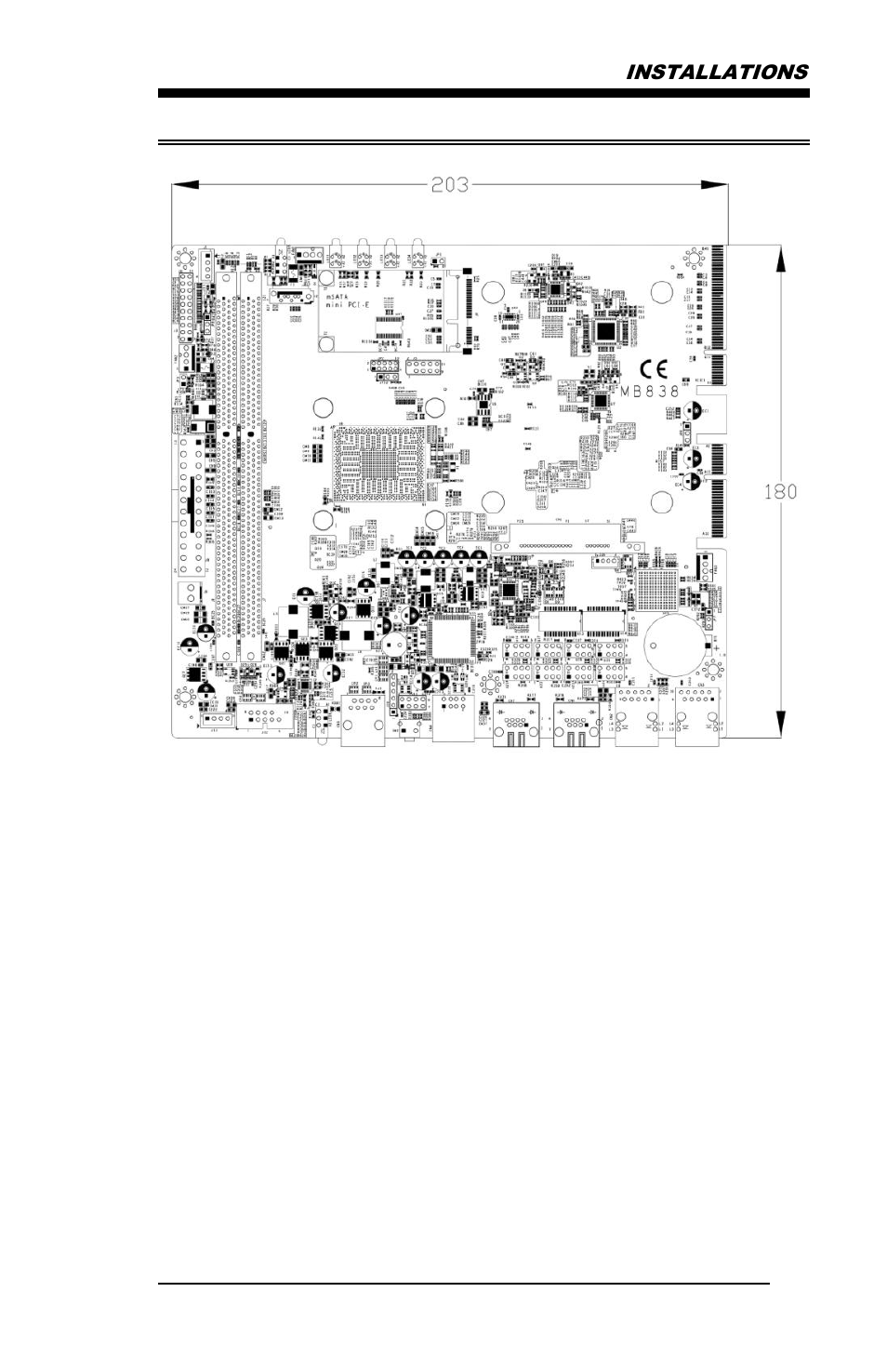 Board dimensions | IBASE MB838 User Manual | Page 9 / 51