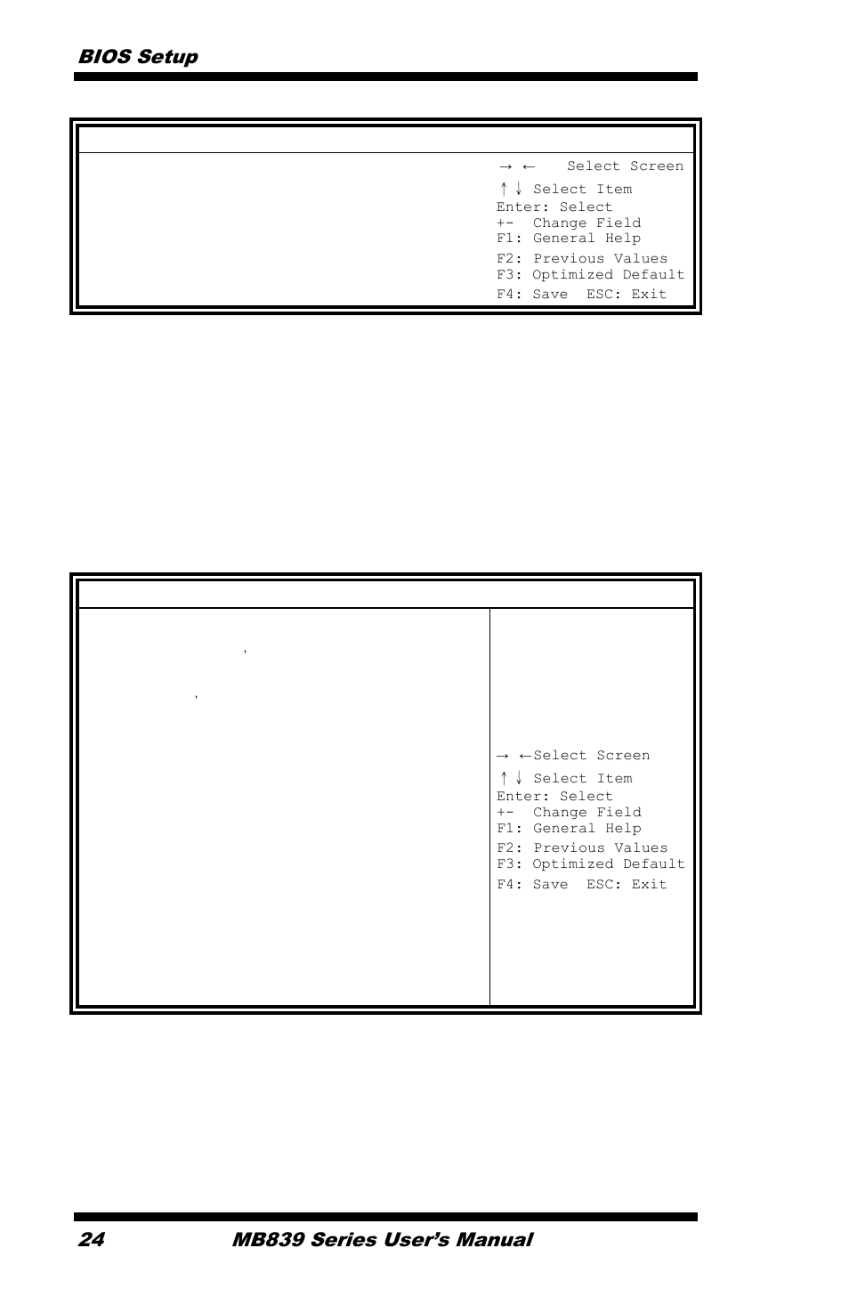 Security settings, South bridge, User password set user password | Bios setup 24, Mb839 series user’s manual | IBASE MB839 User Manual | Page 30 / 53