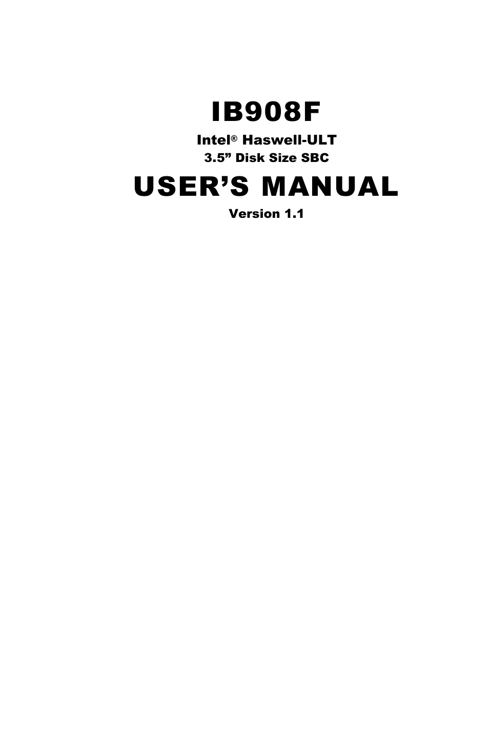 IBASE IB908 User Manual | 76 pages