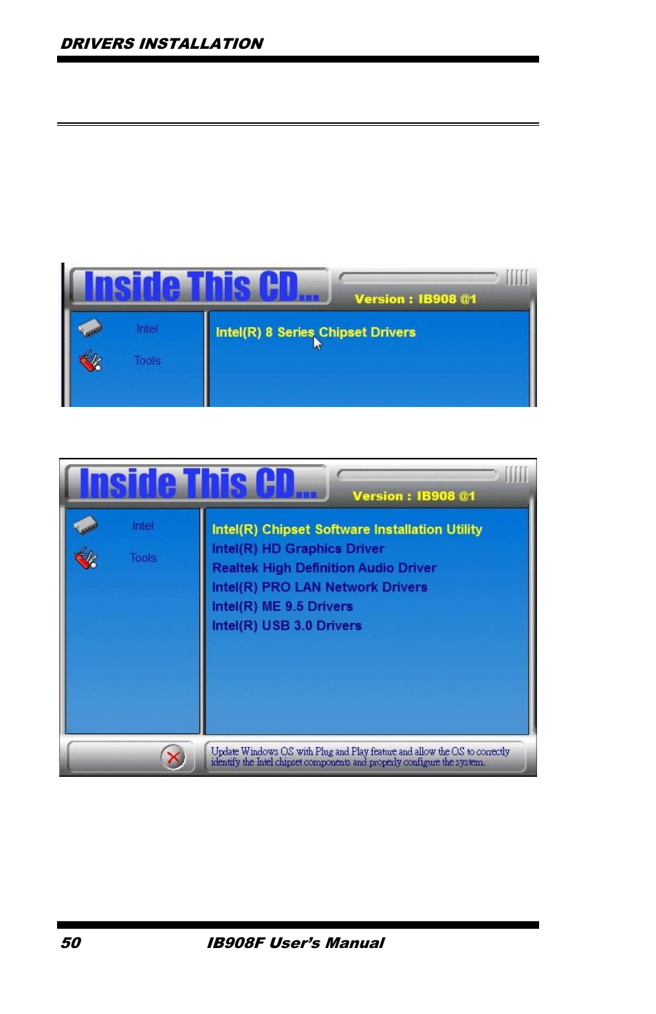 Intel chipset software installation utility | IBASE IB908 User Manual | Page 54 / 76