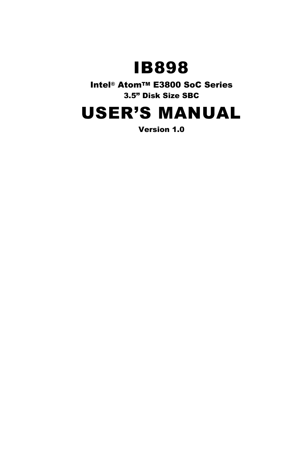 IBASE IB898 User Manual | 58 pages