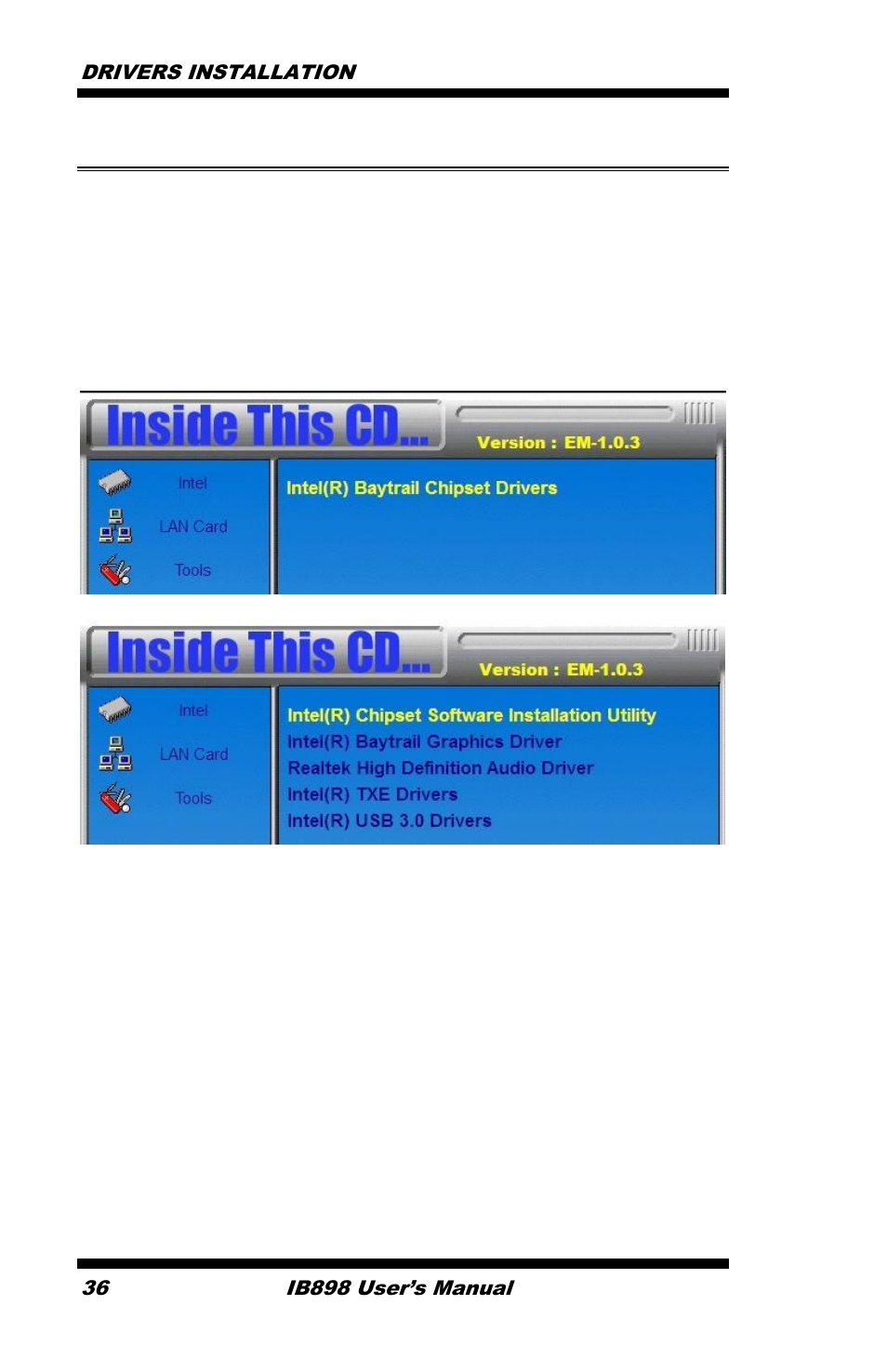 Intel chipset software installation utility | IBASE IB898 User Manual | Page 40 / 58