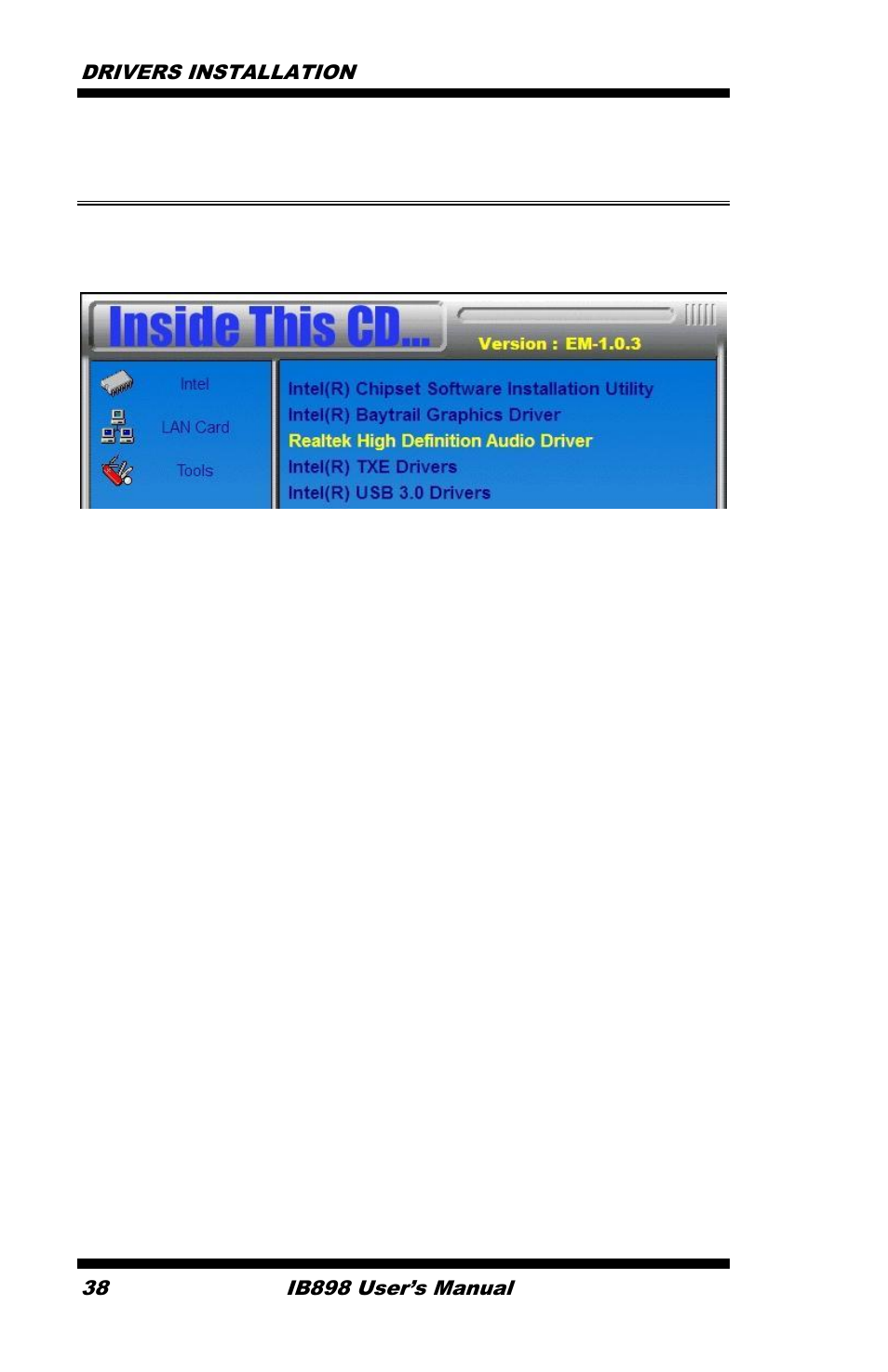 Realtek high definition audio driver installation | IBASE IB898 User Manual | Page 42 / 58