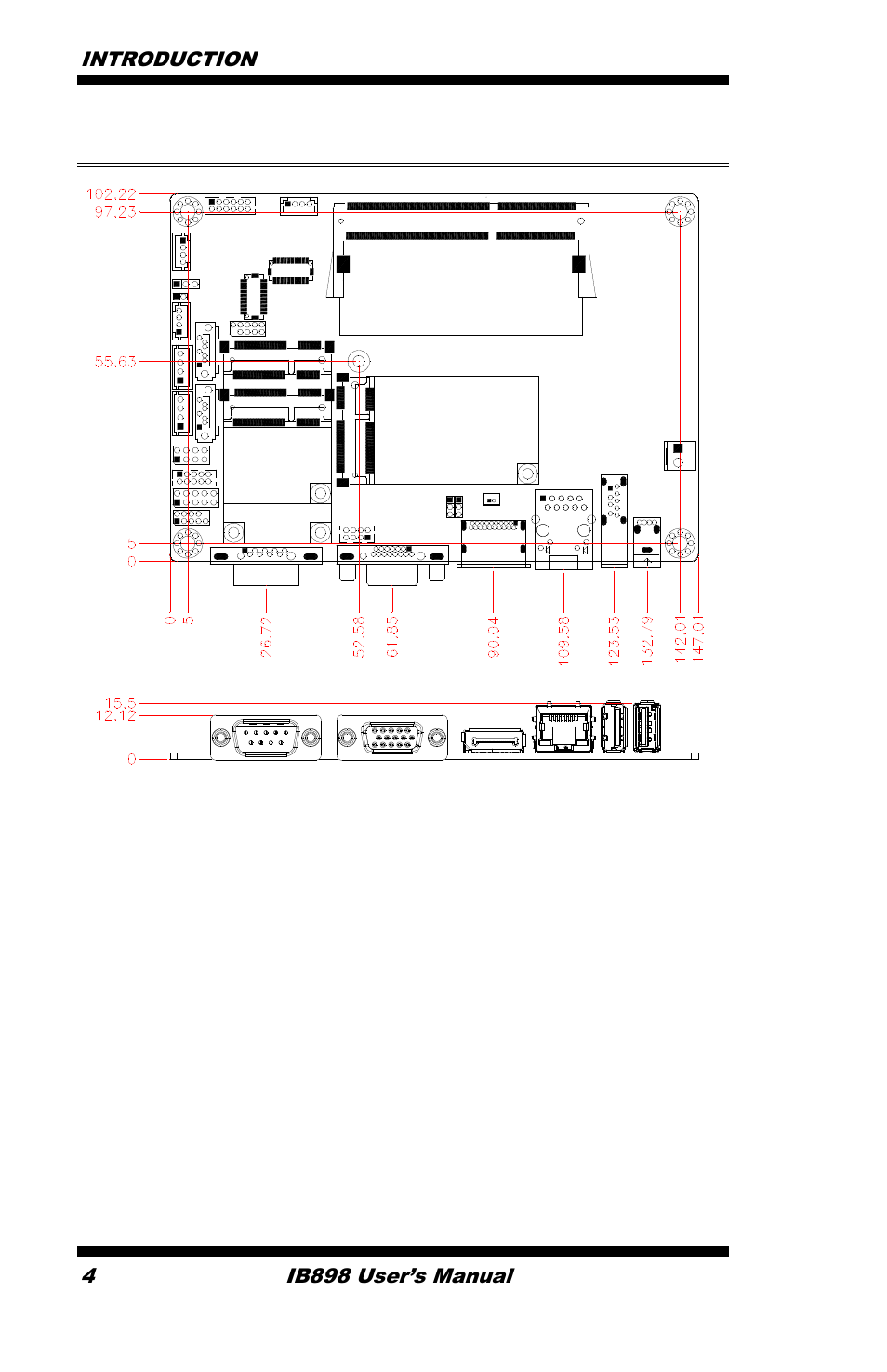 Board dimensions | IBASE IB898 User Manual | Page 8 / 58