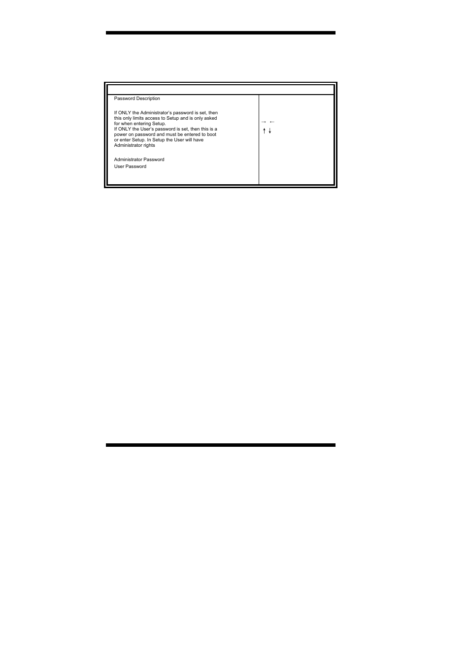 Security settings, User password set user password, Bios setup | Ib905 user’s manual | IBASE IB905 User Manual | Page 46 / 62