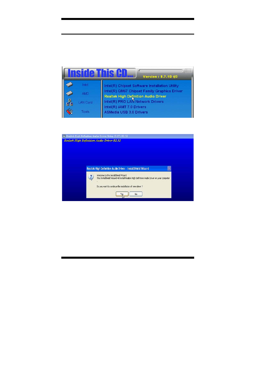 Realtek hd audio driver installation | IBASE IB905 User Manual | Page 52 / 62