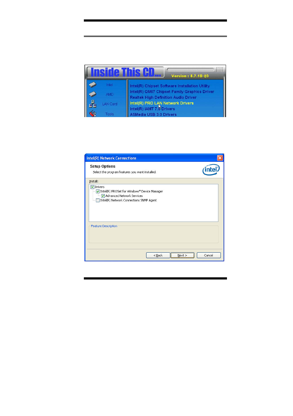 Lan drivers installation | IBASE IB905 User Manual | Page 53 / 62