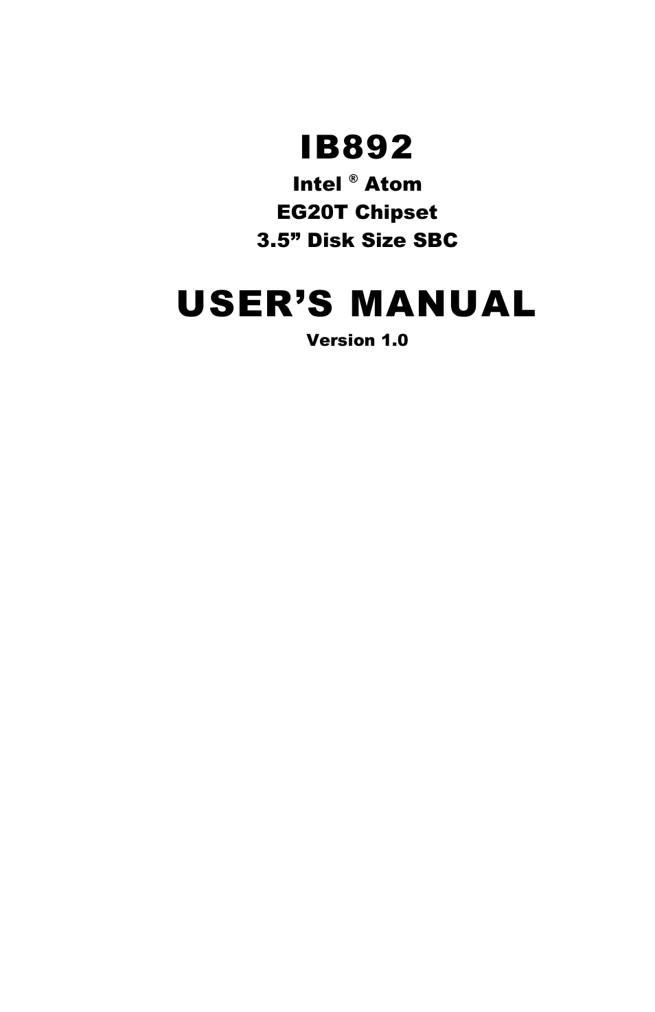 IBASE IB892 User Manual | 56 pages