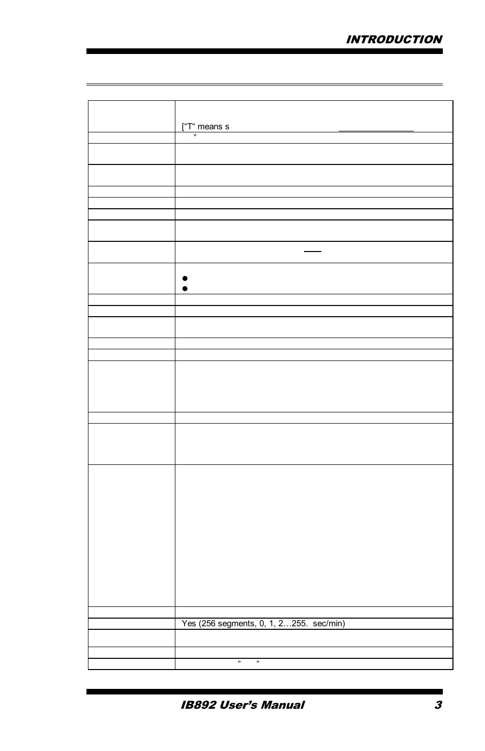 Ib892 specifications, Introduction ib892 user’s manual 3 | IBASE IB892 User Manual | Page 7 / 56