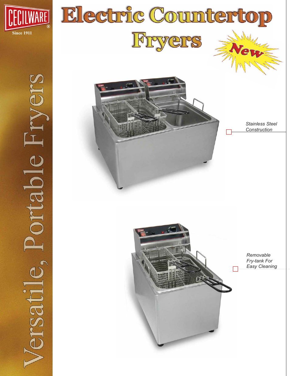 Cecilware Portable Fryers User Manual | 2 pages