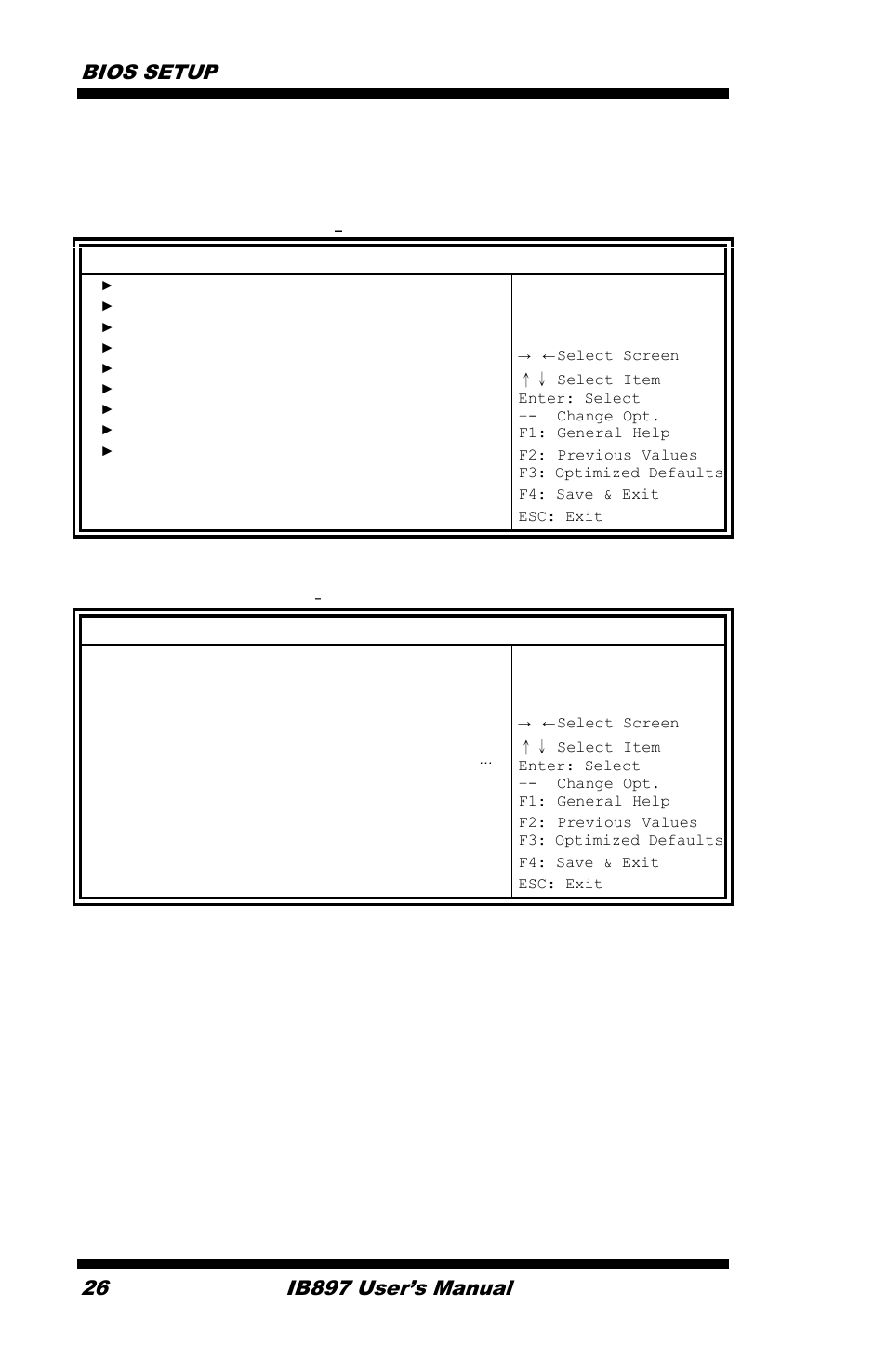 Advanced settings, Acpi settings, Enabled acpi auto configuration | Bios setup, Ib897 user’s manual, Enables or disables bios acpi auto configuration | IBASE IB897 User Manual | Page 30 / 64