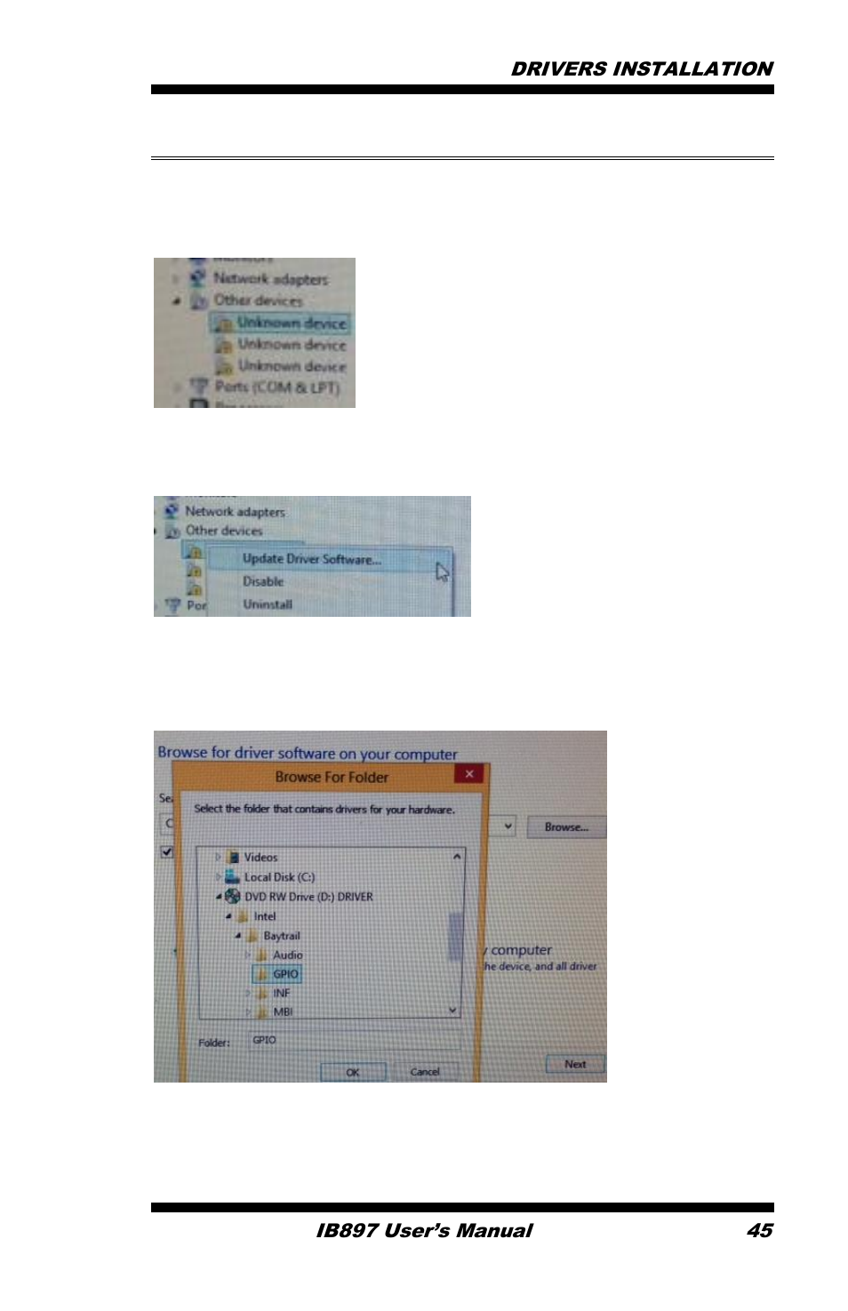 Gpio controller driver installation | IBASE IB897 User Manual | Page 49 / 64