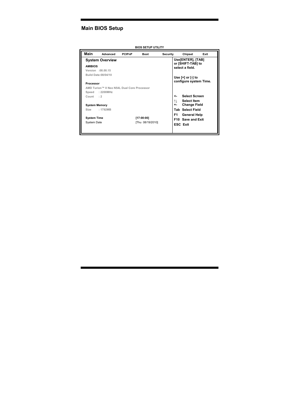 Main bios setup | IBASE IB889 User Manual | Page 23 / 56
