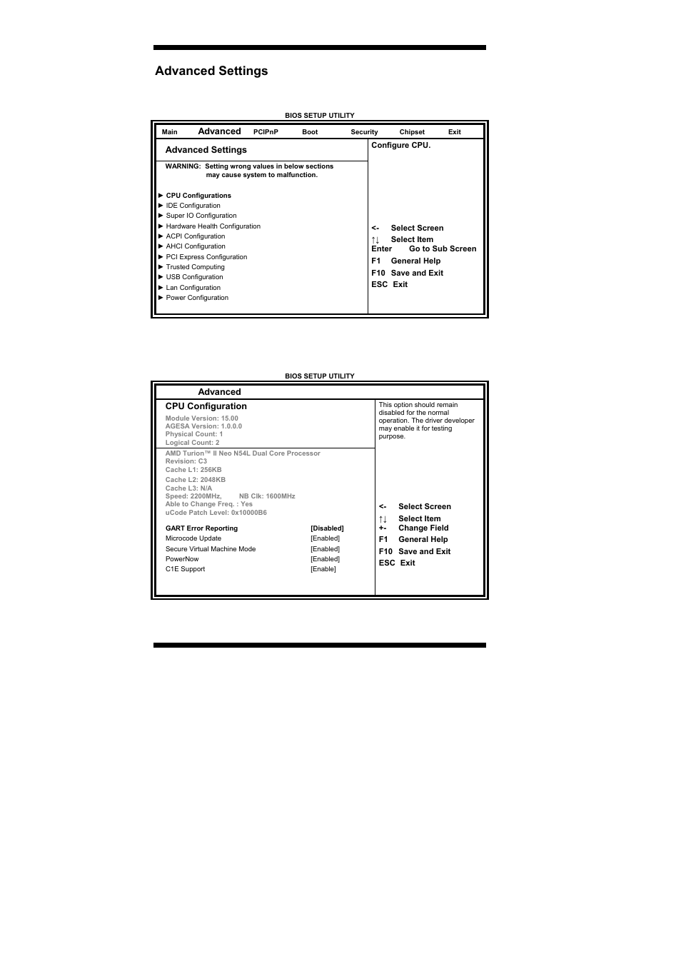 Advanced settings, Bios setup 20, Ib889 user’s manual | IBASE IB889 User Manual | Page 24 / 56