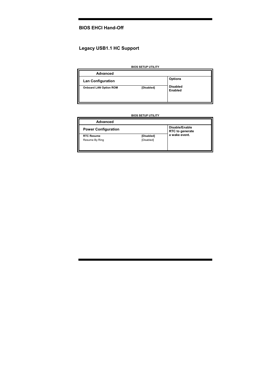 Bios ehci hand-off, Legacy usb1.1 hc support | IBASE IB889 User Manual | Page 29 / 56