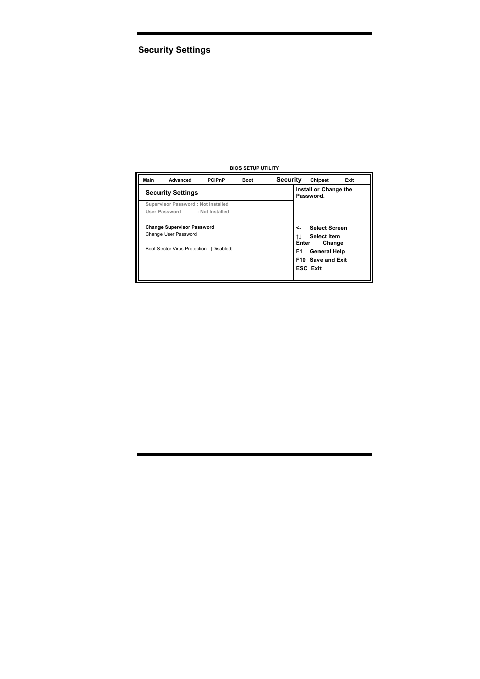 Security settings | IBASE IB889 User Manual | Page 33 / 56