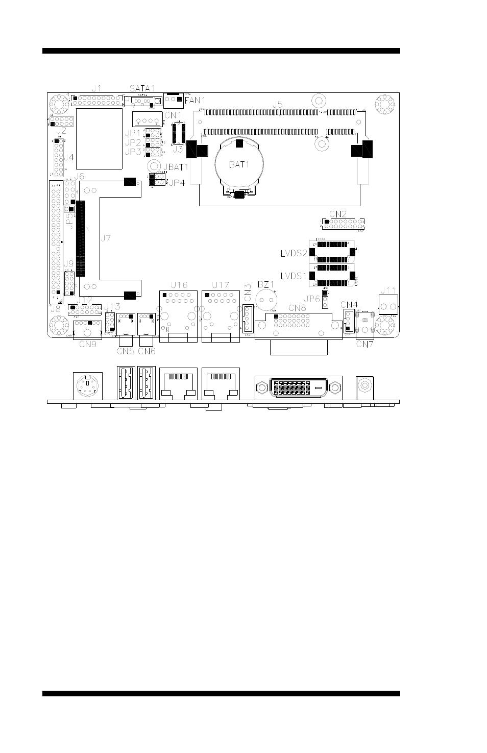 Connector locations on ib885, Installations, Ib885 user’s manual | IBASE IB885 User Manual | Page 16 / 58