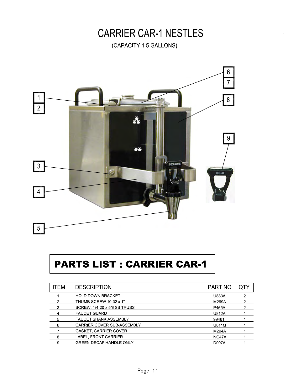 Cecilware JAVA 2-QB User Manual | Page 12 / 17