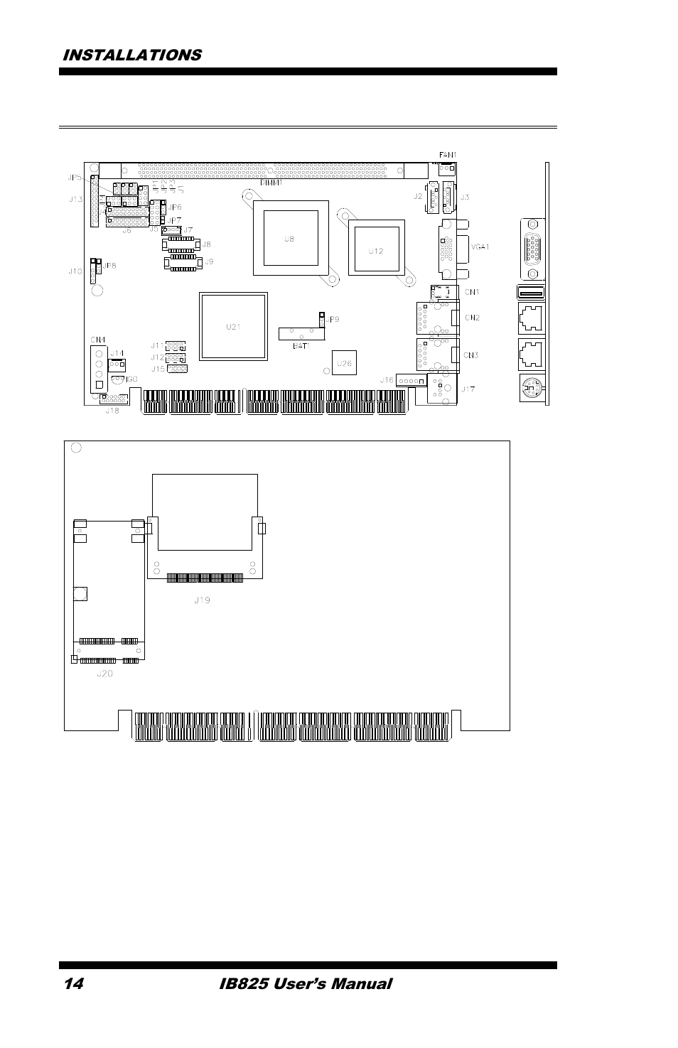 Connectors on ib825 | IBASE IB825 User Manual | Page 18 / 68