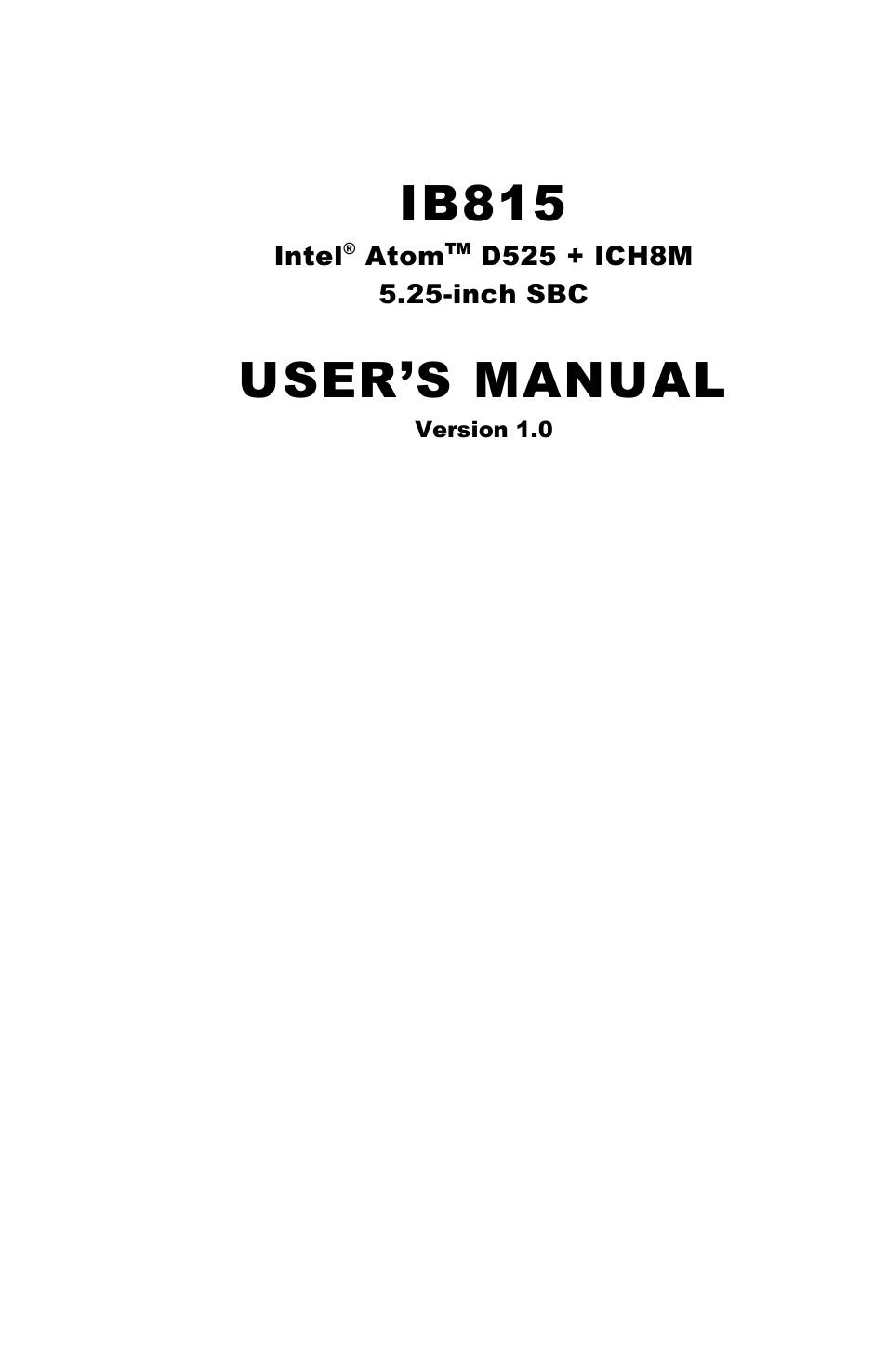 IBASE IB815 User Manual | 63 pages