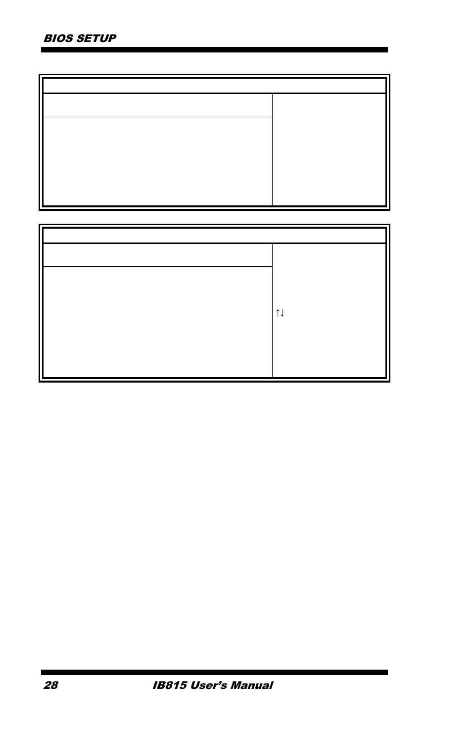 Bios setup 28, Ib815 user’s manual | IBASE IB815 User Manual | Page 32 / 63