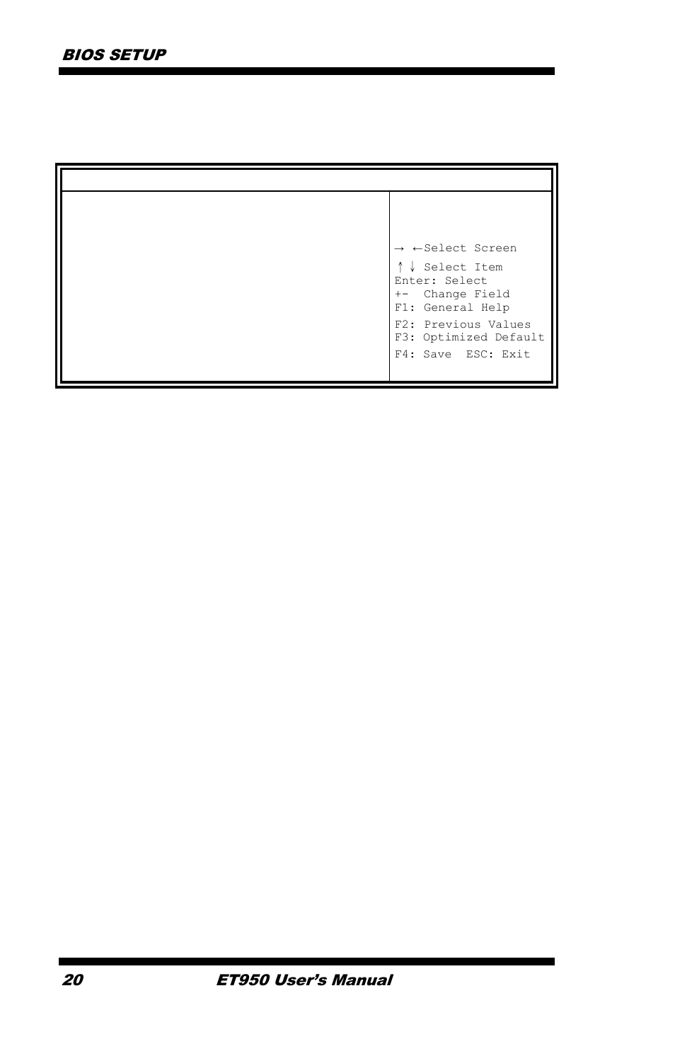 H/w monitor, Bios setup, Et950 user’s manual | IBASE ET950 User Manual | Page 24 / 68
