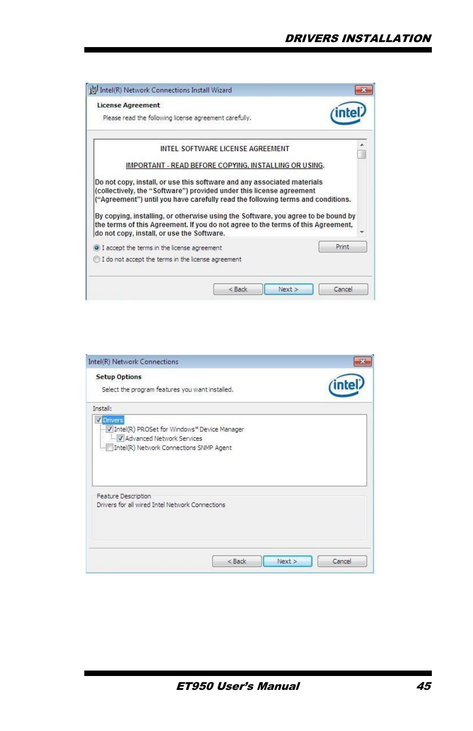 Click next to to agree with the license agreement | IBASE ET950 User Manual | Page 49 / 68