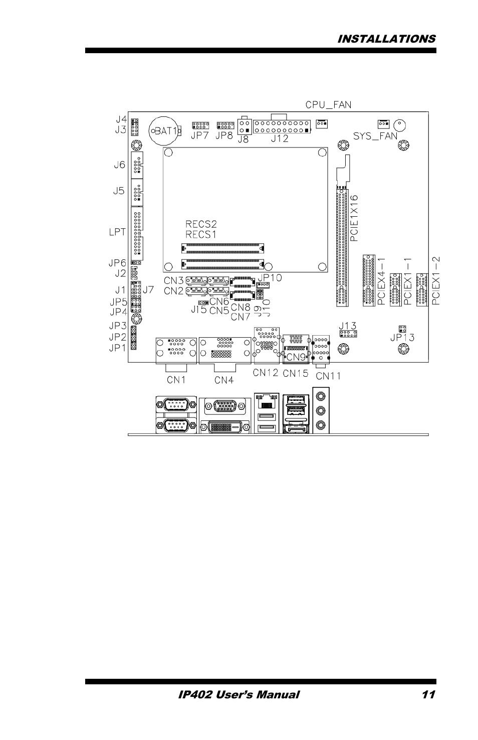 Connector locations on ip402 | IBASE IP402 User Manual | Page 15 / 20