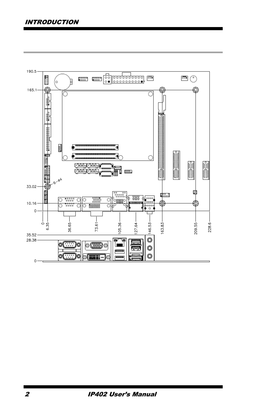 Board dimensions | IBASE IP402 User Manual | Page 6 / 20