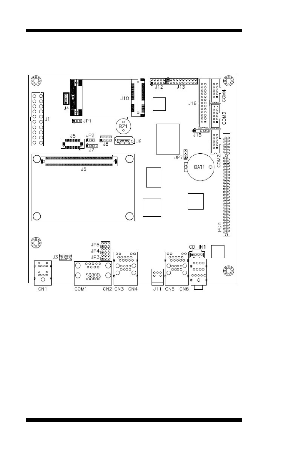 Jumper locations on ip510 | IBASE IP510 User Manual | Page 10 / 20