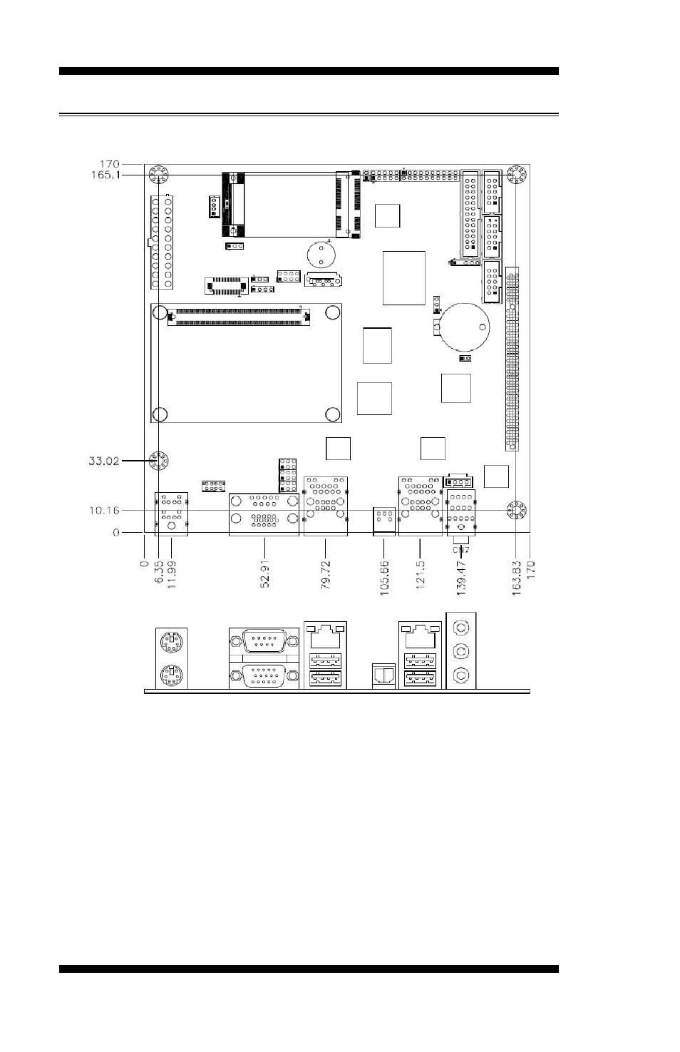 Board dimensions | IBASE IP510 User Manual | Page 6 / 20