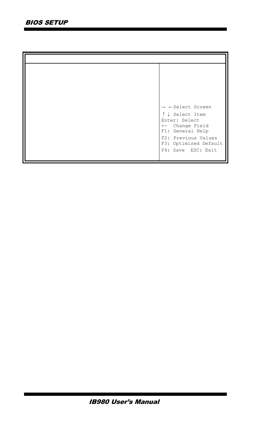 Bios setup, Ib980 user’s manual | IBASE IB980 User Manual | Page 46 / 80