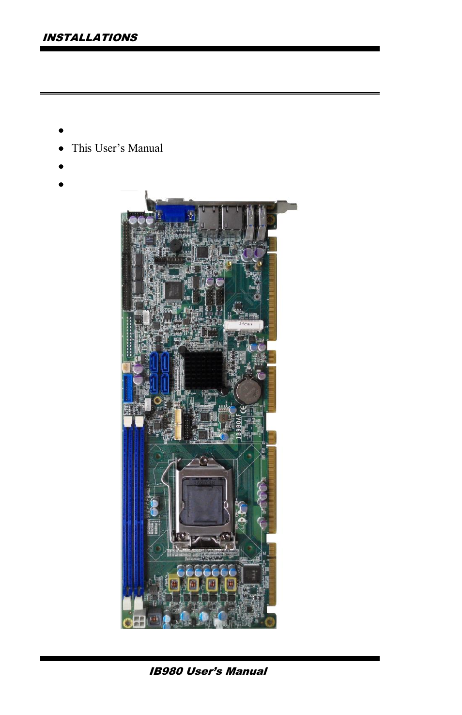 Checklist | IBASE IB980 User Manual | Page 6 / 80