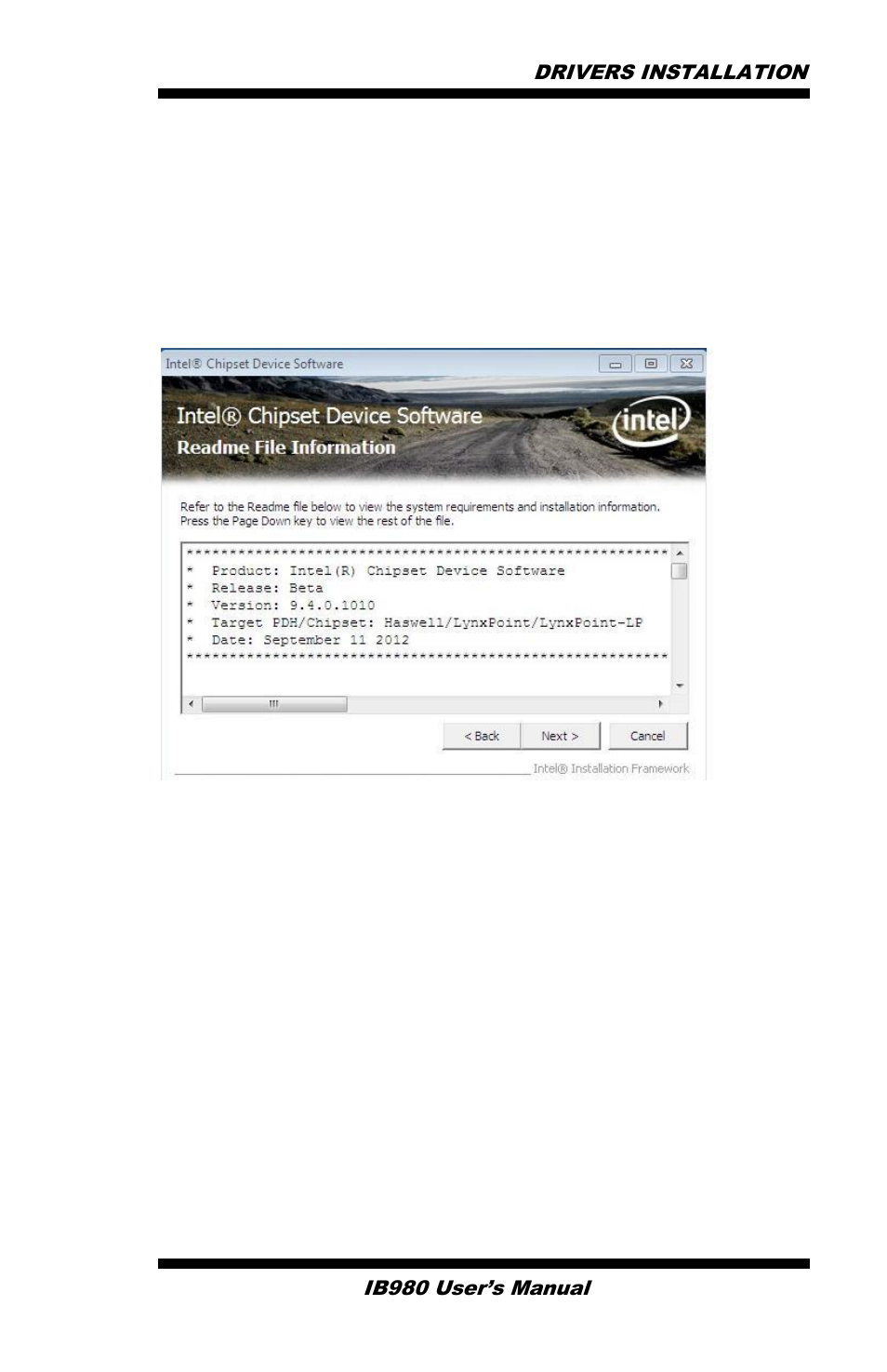 Drivers installation ib980 user’s manual | IBASE IB980 User Manual | Page 61 / 80